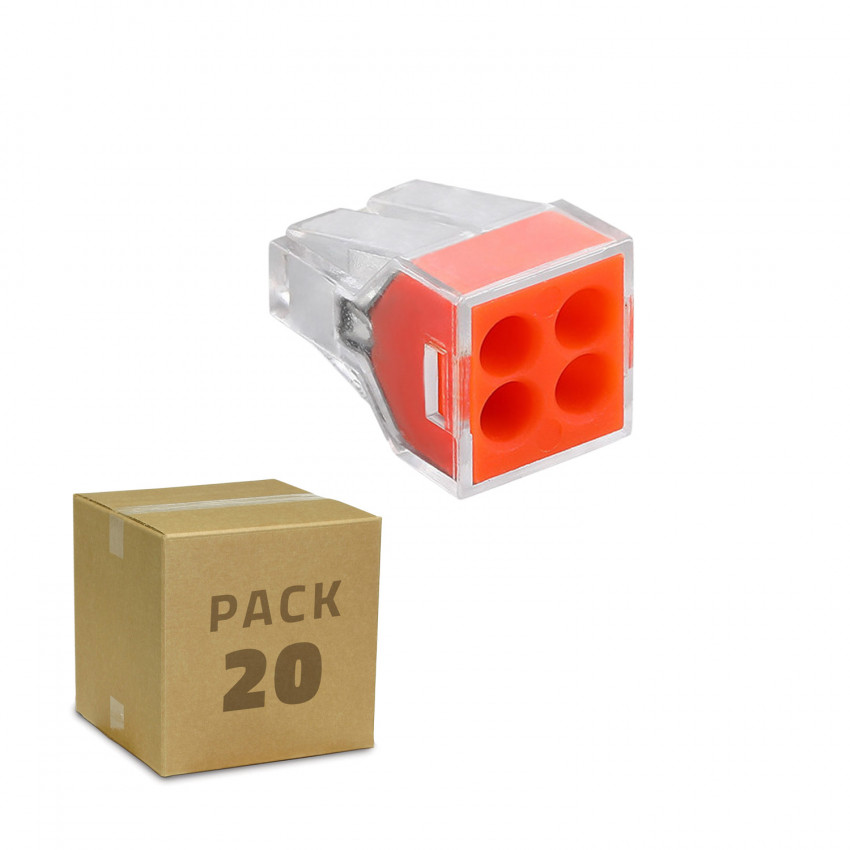 Produit de Pack 20 Connecteurs Rapides 4 Entrées 0.75-2.5 mm² 