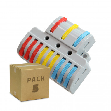 Pack 5 Conectores Rápidos 9 Entradas y 3 Salidas SPL-93 para empalme Cable Eléctrico de 0.08-4mm²