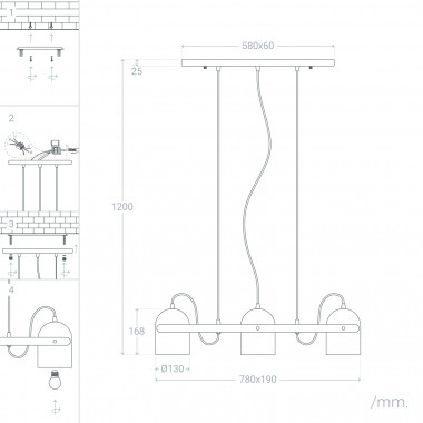 Lampada a Sospensione Legno e Metallo Klarhet - Ledkia