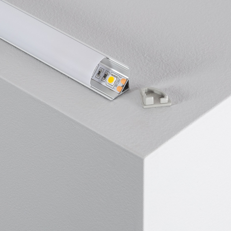 Aluminium Eckprofil Rundekappe 2m für LED-Streifen bis 10 mm