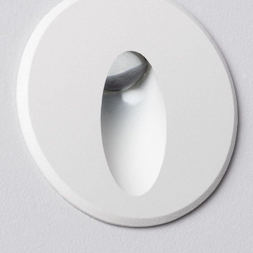 Product van Wandlamp LED 3W Wabi Wit Rond Ovaal van Aluminium 
