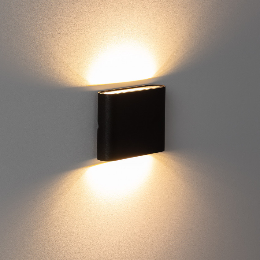Product van Wandlamp Outdoor LED 6W Aluminium  Vierkant  Dubbelzijdige Verlichting Luming Black