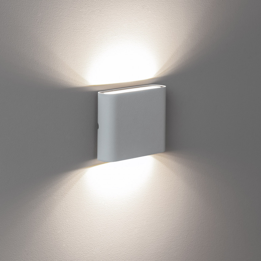 Prodotto da Applique da Parete Esterni LED 6W Alluminio Quadrata Illuminazione Doppia Luce Luming Bianco