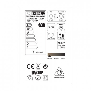 Product van LED Lamp Filament  E27 G125 7W 806lm Dimbaar Creative-Cables CBL700175