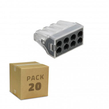 Pack da 20 Connettori rapidi 8 ingressi 0,75-2,5 mm²