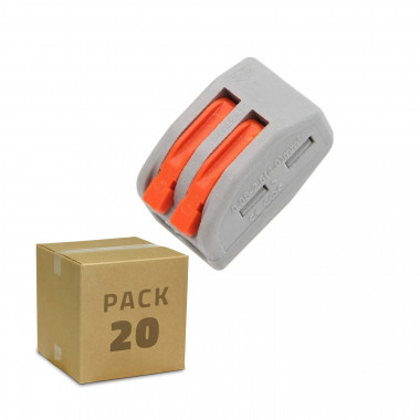 Pack 20 Connecteurs Rapides 2 Entrées PCT-212 pour Câble