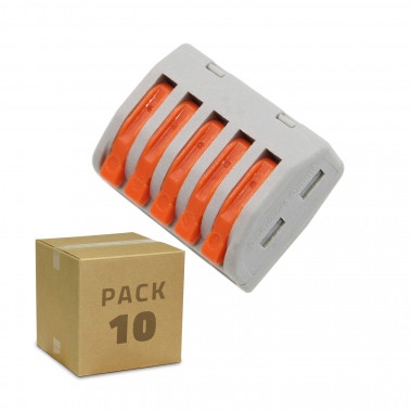 Pack of 10u Quick Connectors with 5 Inputs PCT-215 for 0.08-4mm² Electrical Cable