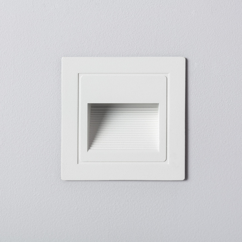 Produit de Balise LED Extérieure 3W Encastrable au Mur Carrée Wabi Blanche
