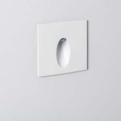 LED-Wandleuchte Aussen 3W Einbau Quadratisch Weiss Oval Wabi