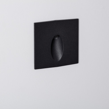 Aplique LED 3W Cuadrado de Aluminio Oval Wabi Negro