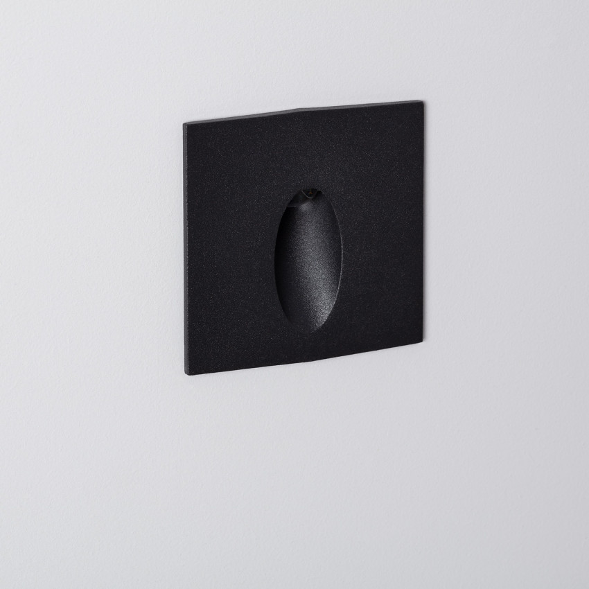 Produkt von LED-Wandleuchte Aussen 3W Einbau Quadratisch Schwarz Oval Wabi
