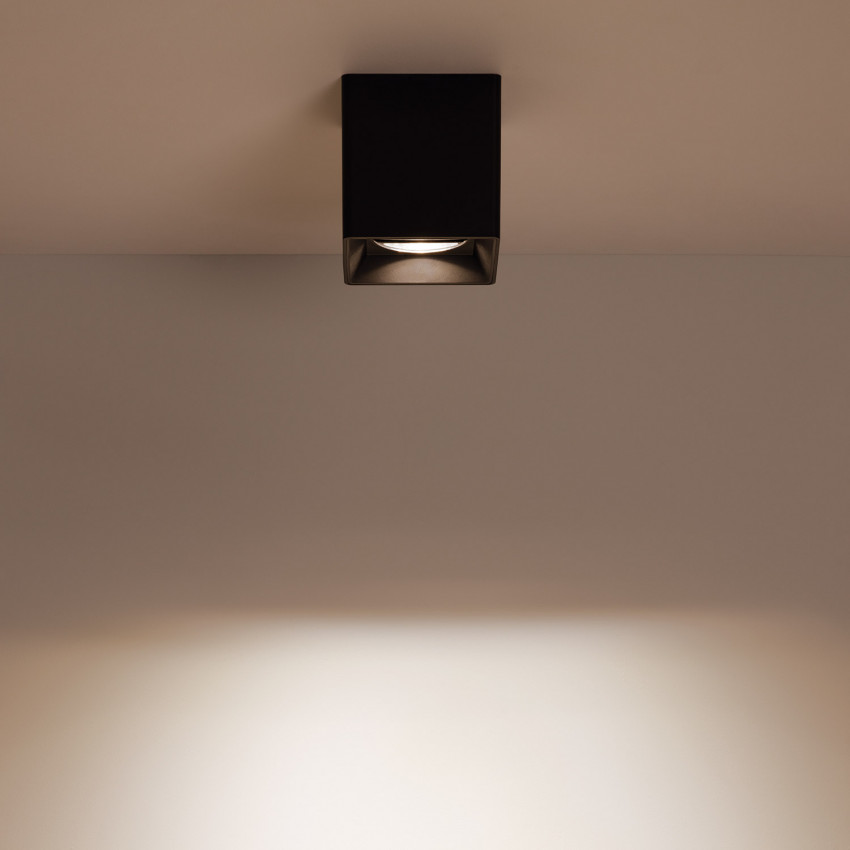 Product of Square Ceiling Lamp in Black with GU10 Space Bulb 