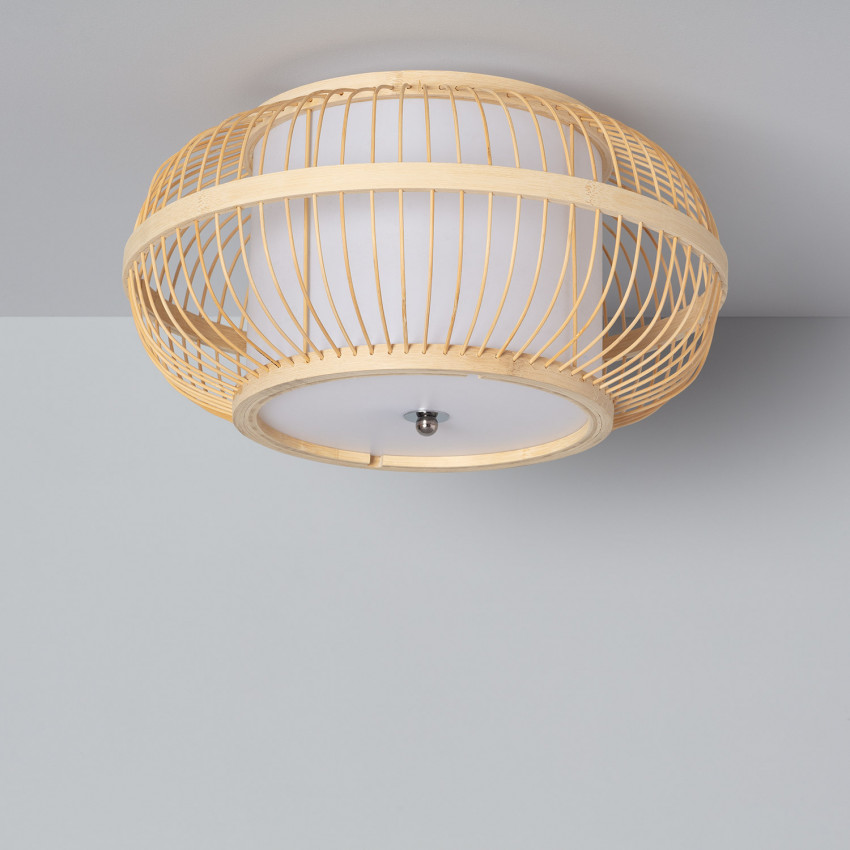 Product van Plafondlamp Rond Bamboe Ø400 mm Calpe