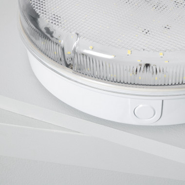 Produkt od Venkovní Přisazené Stropní LED Svítidlo 24W Kruhové Ø285 mm IP65 s Nouzovým Světlem Hublot Průhledné