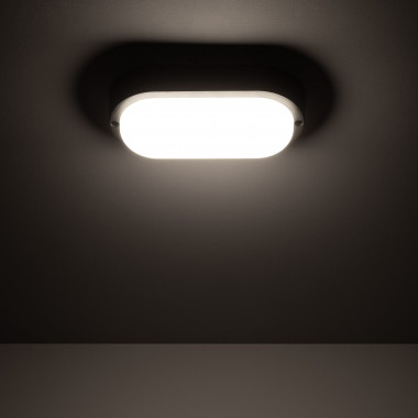 Product van Plafondlamp LED 15W Ovaal Outdoor 85x173 mm IP65 Hublot Black