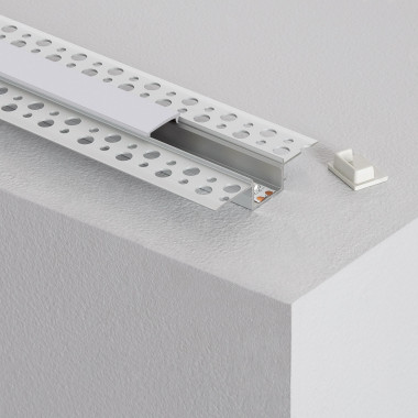 Recessed Plaster/Plasterboard Aluminium Profile for LED Strips up to 15 mm