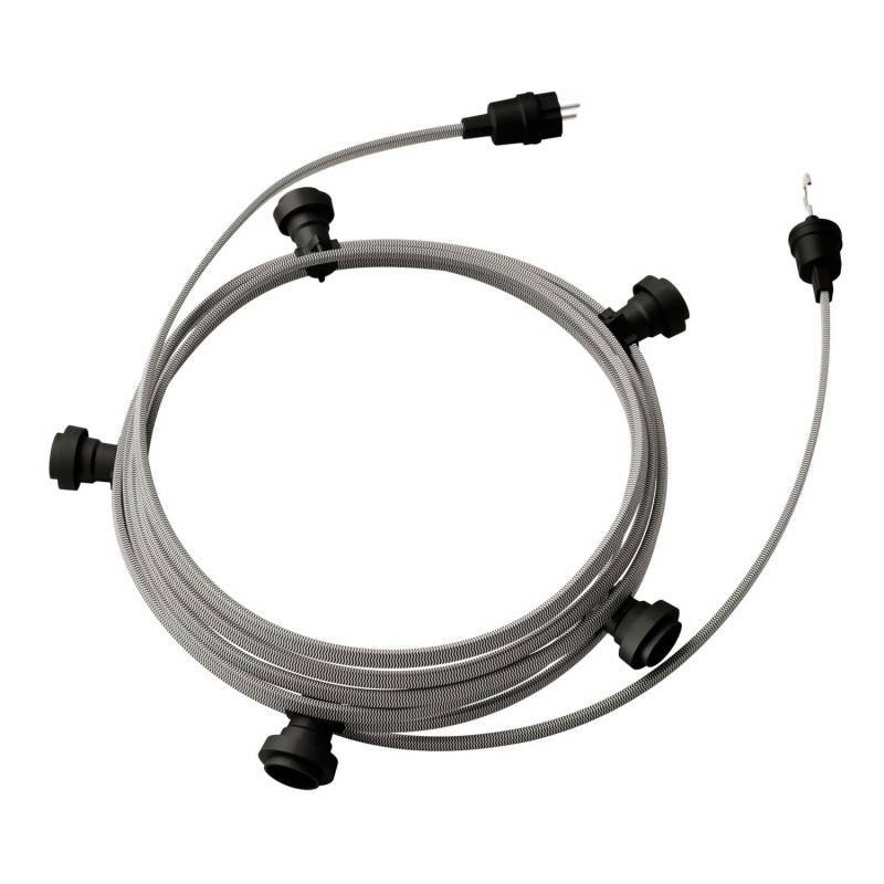 Product of 7.5m Lumet System Outdoor Garland with 5 E27 Lampholders in Black Creative-Cables CATE27N075