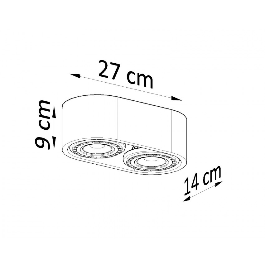 Product van Plafondlamp Basic 2 Beton SOLLUX 