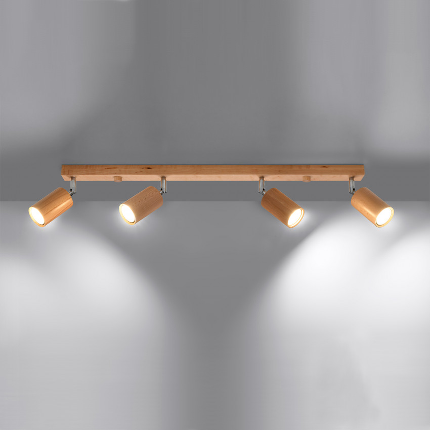 Product of Berg 4 Wooden Ceiling Lamp SOLLUX