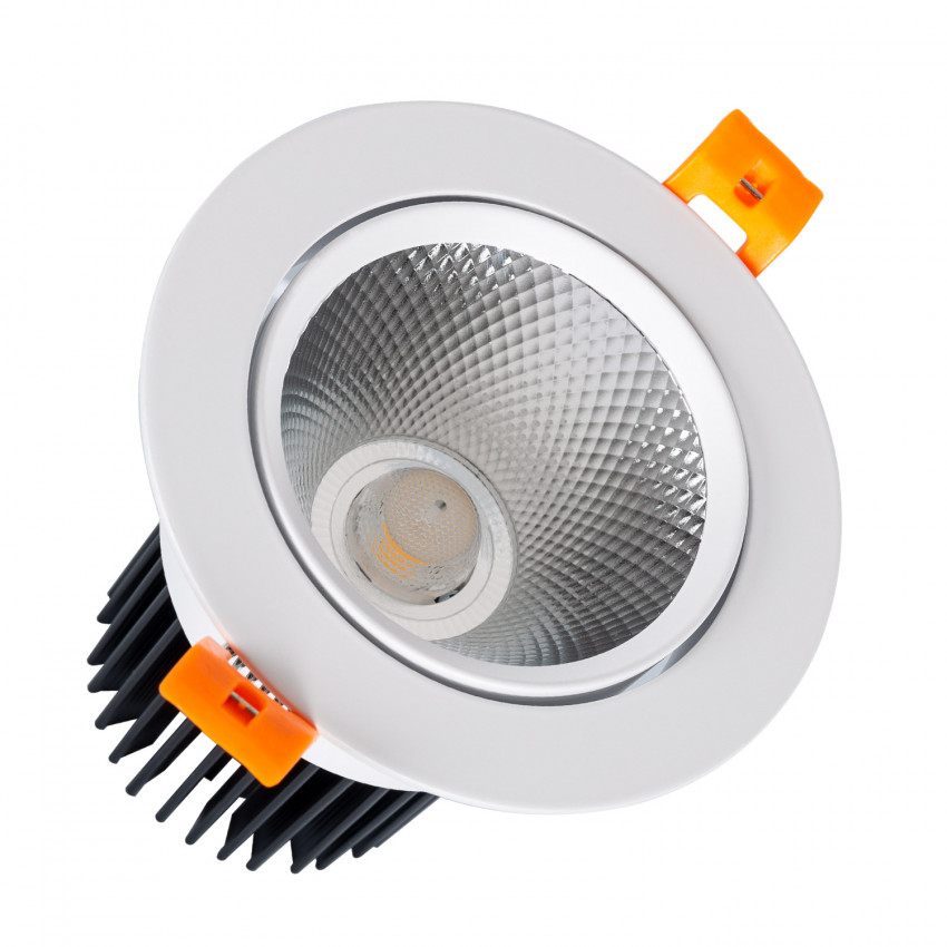 Produit de Spot LED Downlight Orientable COB Rond 15W blanc CRI92 Expert Color No Flicker Coupe Ø90mm 