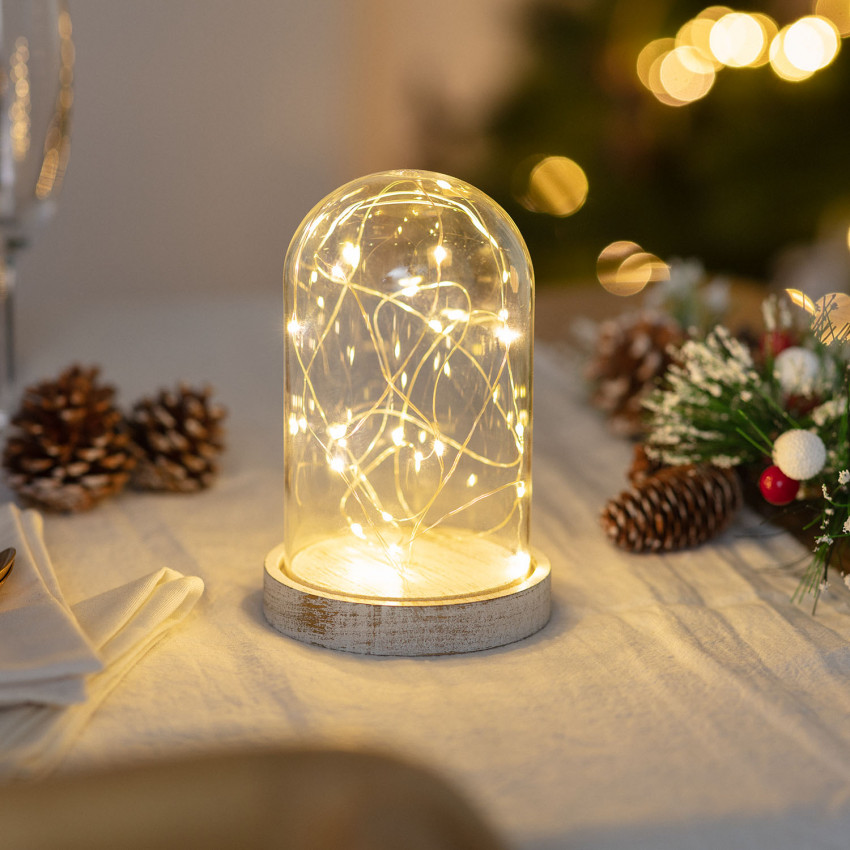 Produkt von Glaskuppel mit LED-Leuchten und Batterie Bubbla 