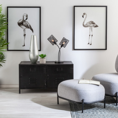 Black Klam Table Lamp with 2x Spotlights