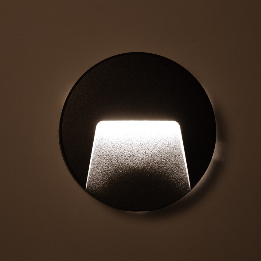 Product of 3W Nilsa Round Surface Outdoor LED Wall Light in Black
