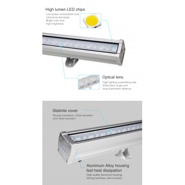 Product van Wall Washer LED RGBW DMX 72W IP66 1000mm MiBoxer