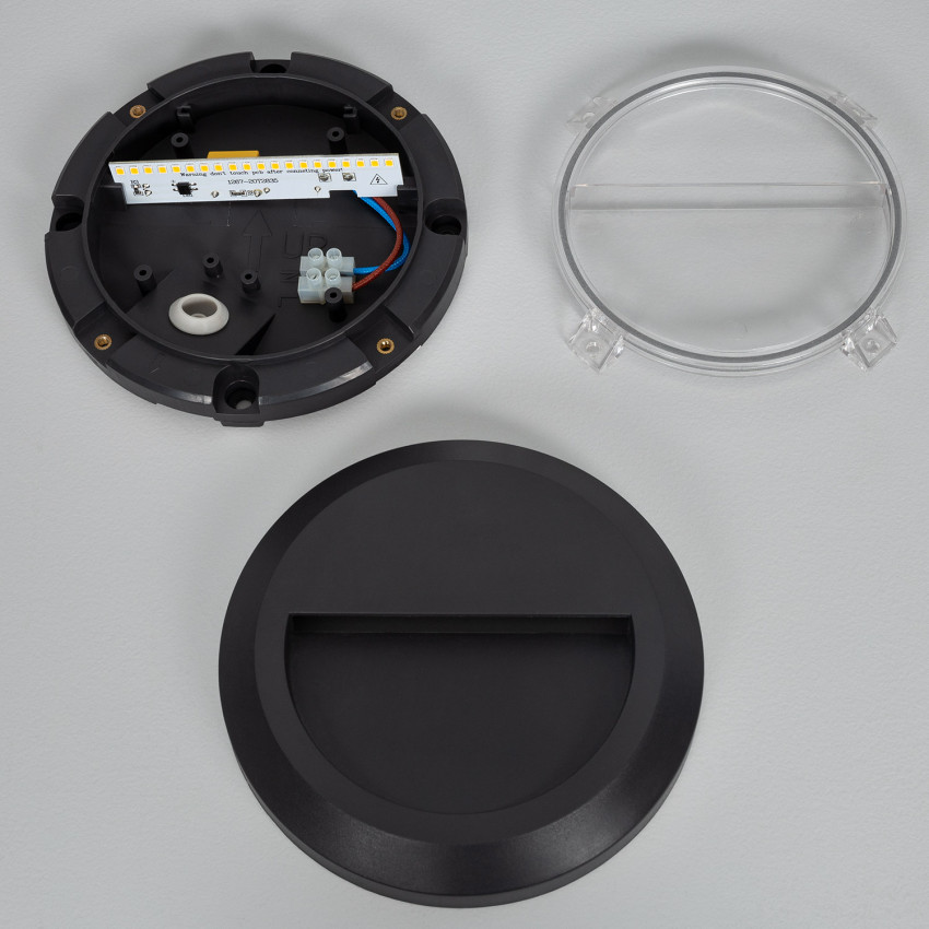 Prodotto da Segnapasso LED per Esterno 1W da Superficie Parete Circolare Nero Edulis
