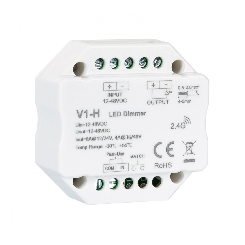 Product of RF Dimmer 12/48V LED Dimmer for Single-Colour LED Strip  Compatible with Push Button Switch