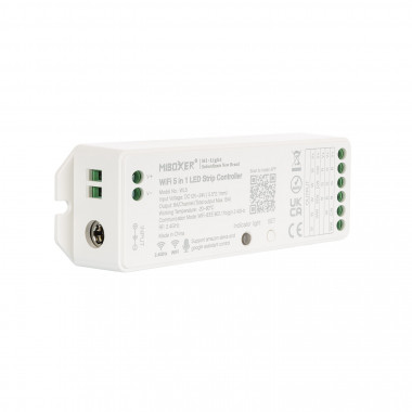 MiBoxer 5 in 1 WiFi LED Controller for Monochrome/CCT/RGB/RGBW/RGBW/RGBWW 12/24V DC LED Strip