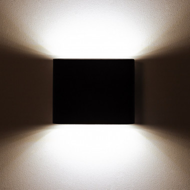 LED-Wandleuchte 6W Aussen Doppelseitige Beleuchtung Quadratisch Schwarz Zeus  - Ledkia