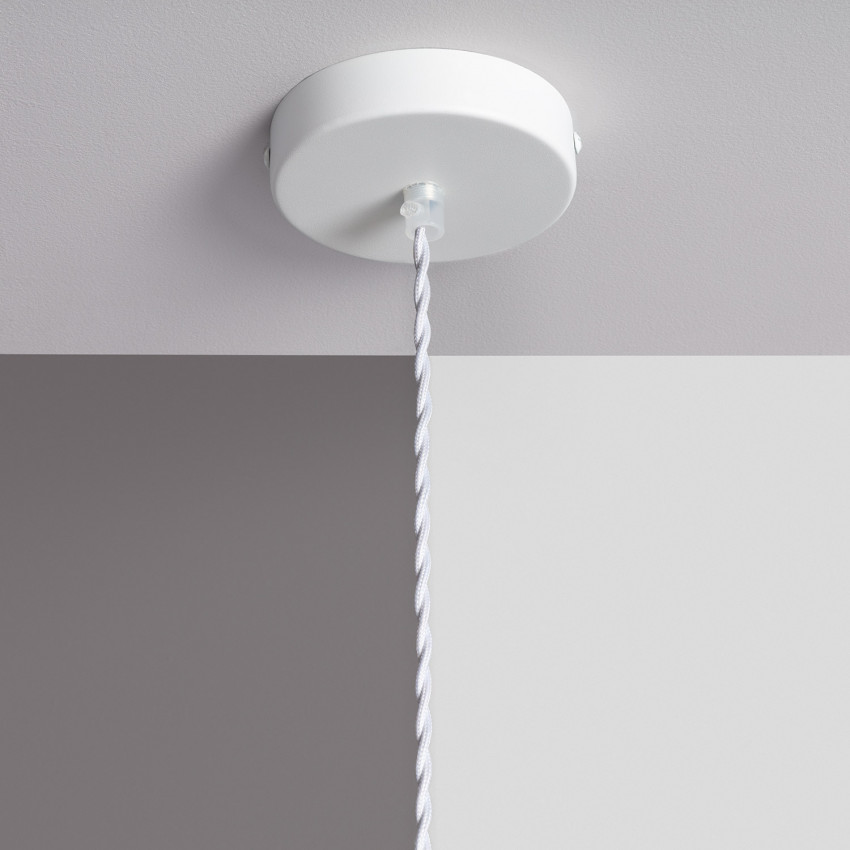 Product van Textiel Kabel Gevlochtenvoor Hanglamp met Fitting Wit