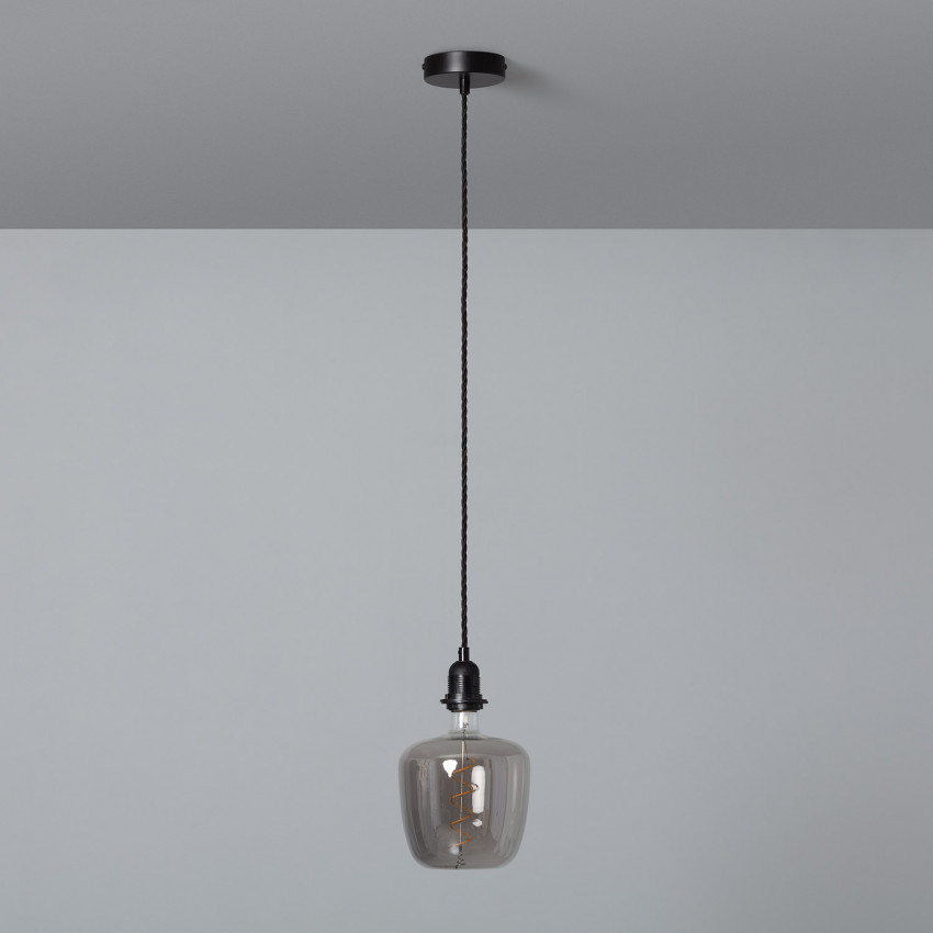 Product van Textiel Kabel Gevlochten voor Hanglamp met Fitting Zwart