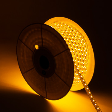 Product LED Strip geel 50m 220V AC SMD5050 60 LED/m In te korten om de 100cm