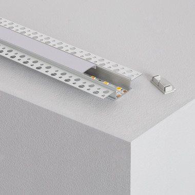 Recessed Plaster/Plasterboard Aluminium Profile for Double LED Strips up to 20 mm