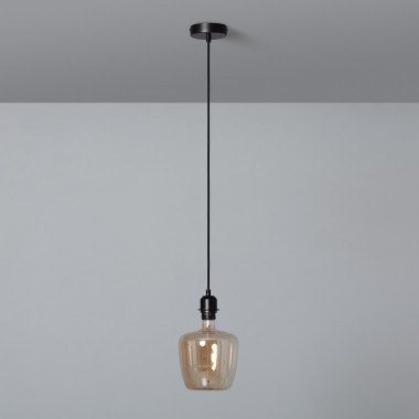 Lamp Holder for Pendant Lamp with Natural Black Textile Cable
