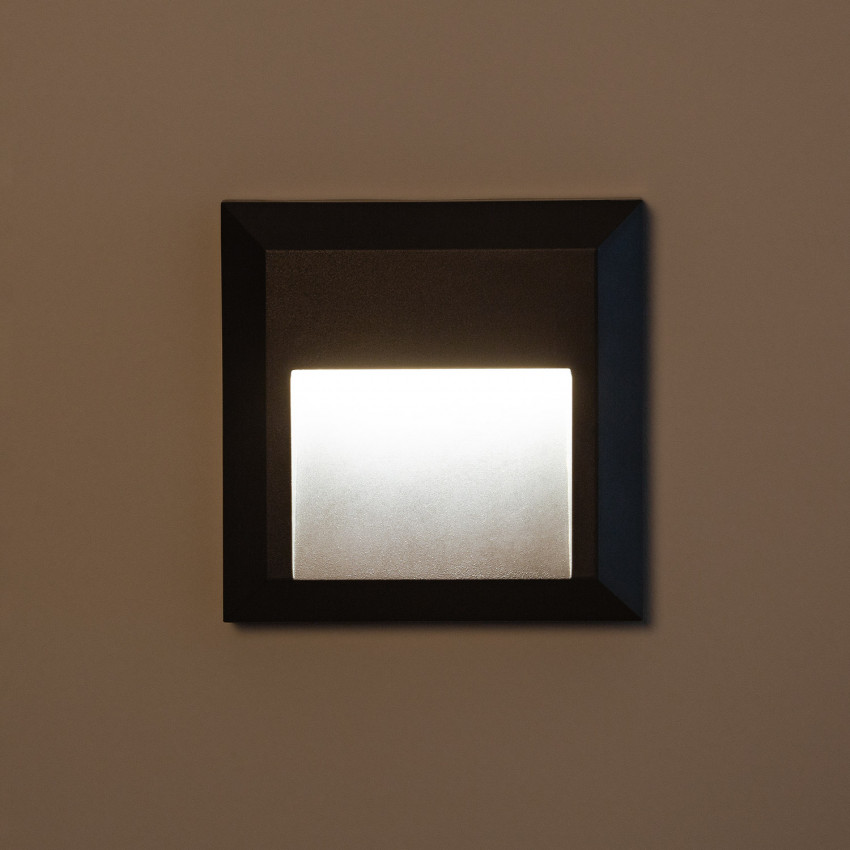 Product of 1W Byron Square Surface Black Outdoor LED Wall Light 