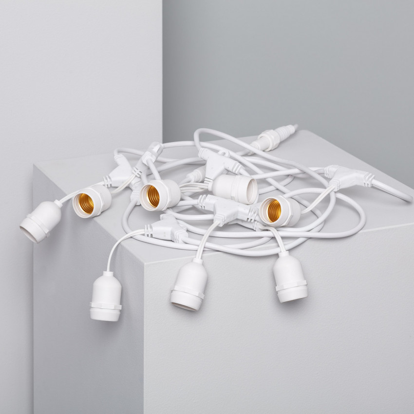 Product of White Waterproof 5.5m String of 8x E27 Lamp Holders (IP65)