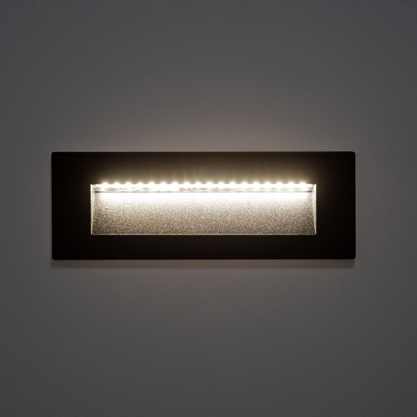 Product of 6W Groult Outdoor Rectangular Recessed Black LED Wall Light