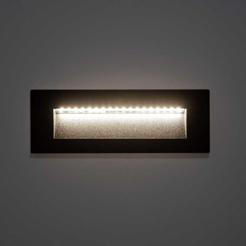 Product of 7W Groult Outdoor Rectangular Recessed Black LED Wall Light