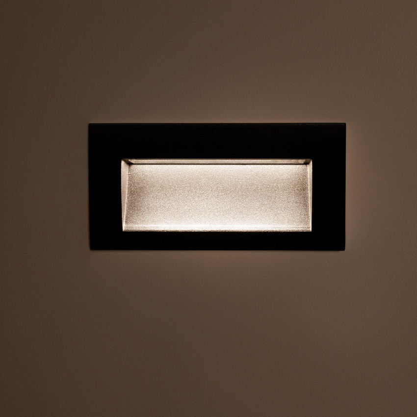 Product van Wandlamp Outdoor LED 4W Inbouw Rechthoekig Zwart Elin 