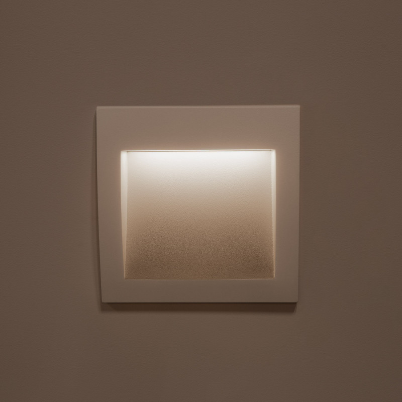 Produit de Balise LED Extérieure 4W Encastrable au Mur Carrée Natt Blanche 