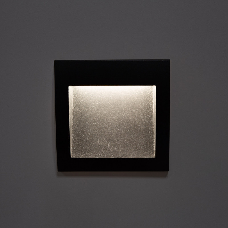 Product of 4W Natt Outdoor Square Recessed Black LED Wall Light