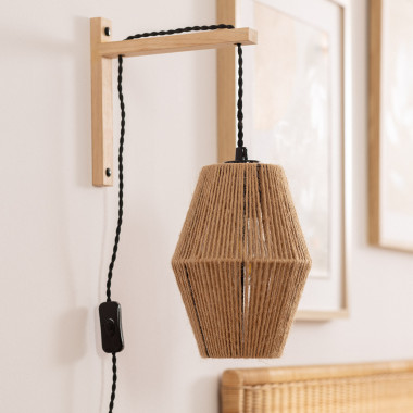 Ikal Wood & Rope Wall Lamp