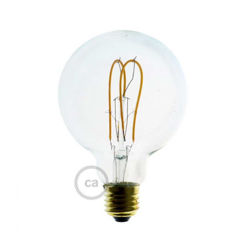 Produit de Ampoule LED Filament E27 G95 5W 280 lm Courbé avec Double Boucle