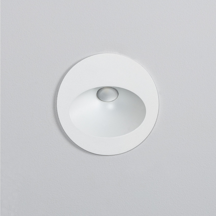Product of 3W Coney Outdoor Round Recessed LED Wall Lamp in White
