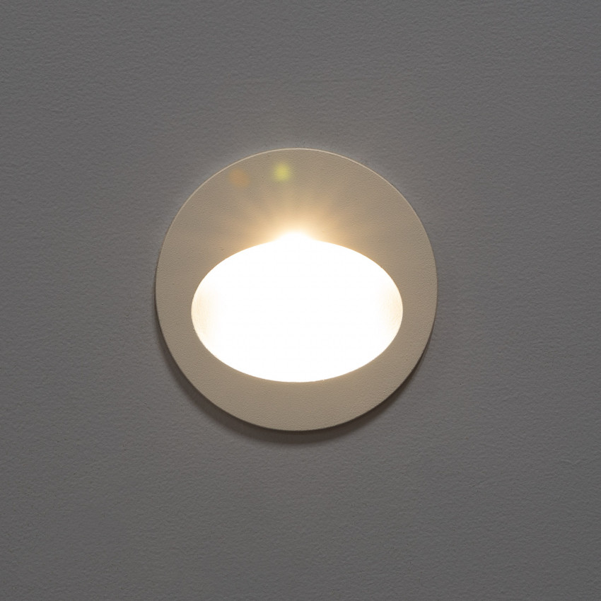 Product van Wandlamp Outdoor LED 3W Inbouw Rond Wit Coney