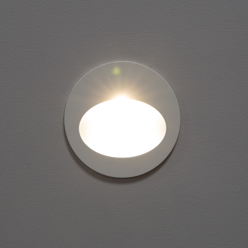 Product of 3W Coney Outdoor Round Recessed LED Wall Lamp in White