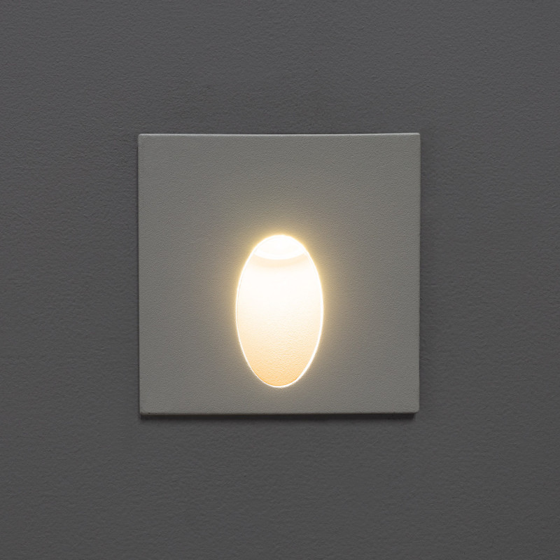 Produit de Balise Extérieure Murale LED Encastrable 3W Carrée Ellis Blanche 